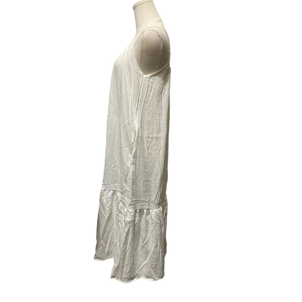 White Sleeveless Tiered Maxi Dress - Lightweight Beach Sundress - Picture 3 of 4